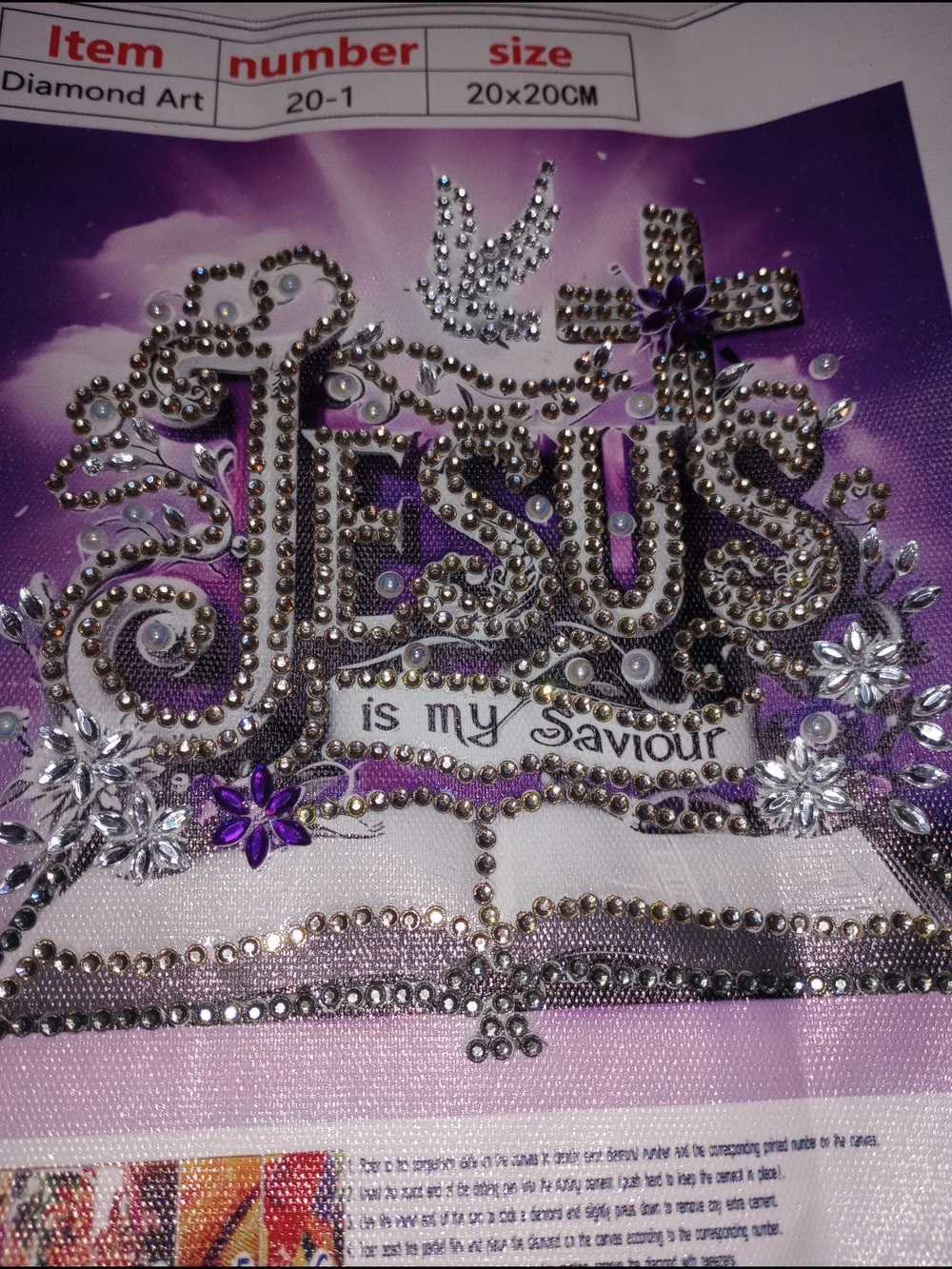 Inspirational Jeweled Art. No Frame Handmade